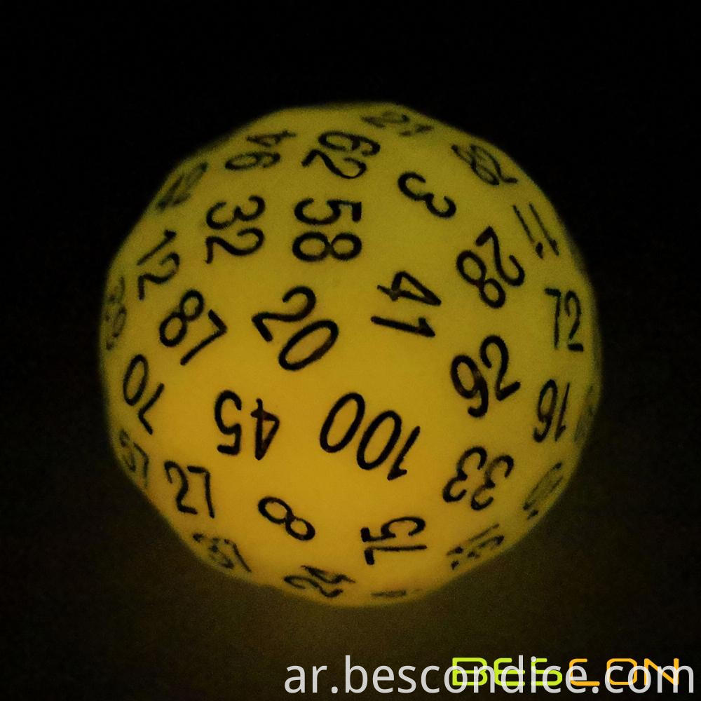 Glow In Dark D100 Game Dice 1